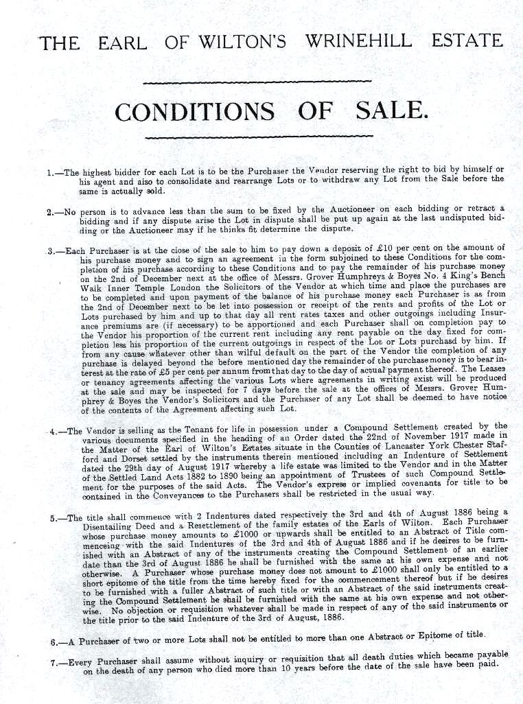 Wilton Estate Auction conditions p 1